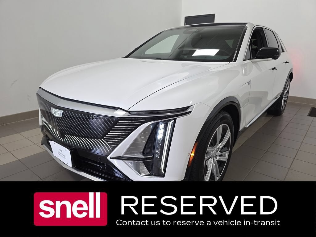 2024 Cadillac LYRIQ Tech in Crystal White Tricoat — front three-quarter view