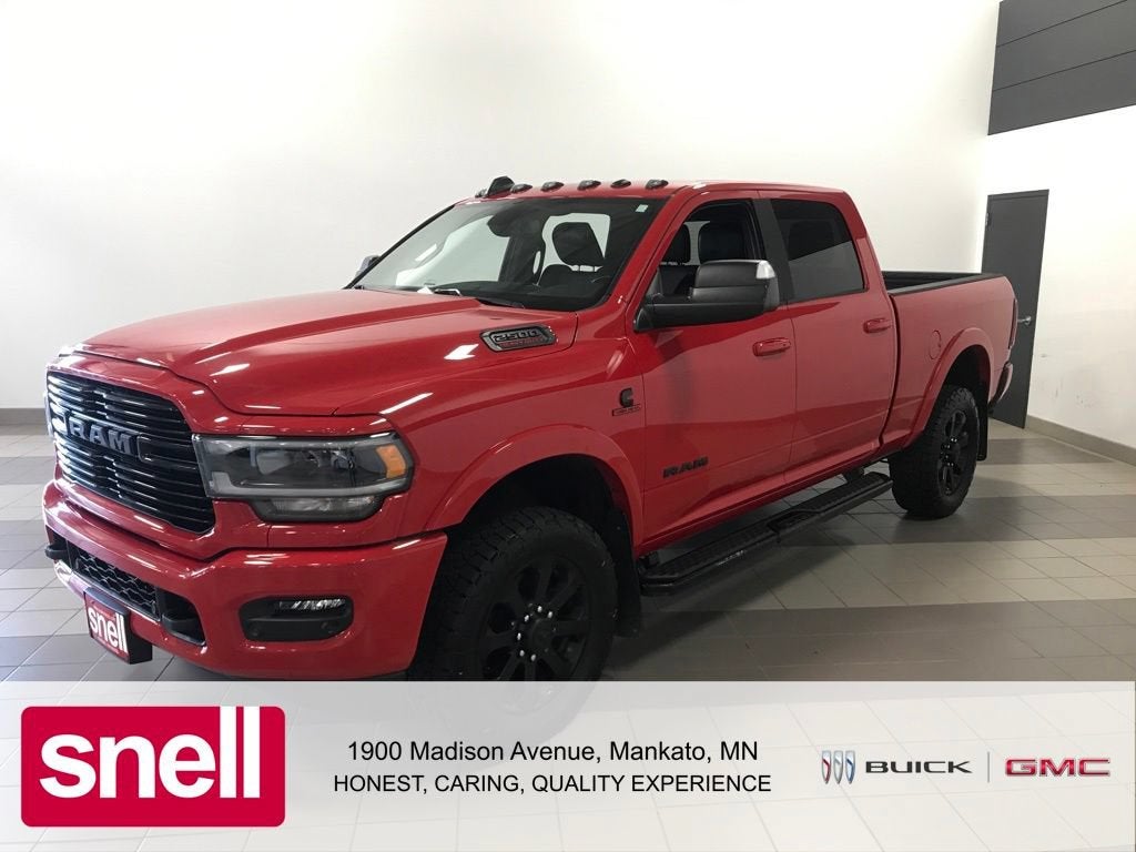 2021 RAM 2500 Laramie in Red — front three-quarter view
