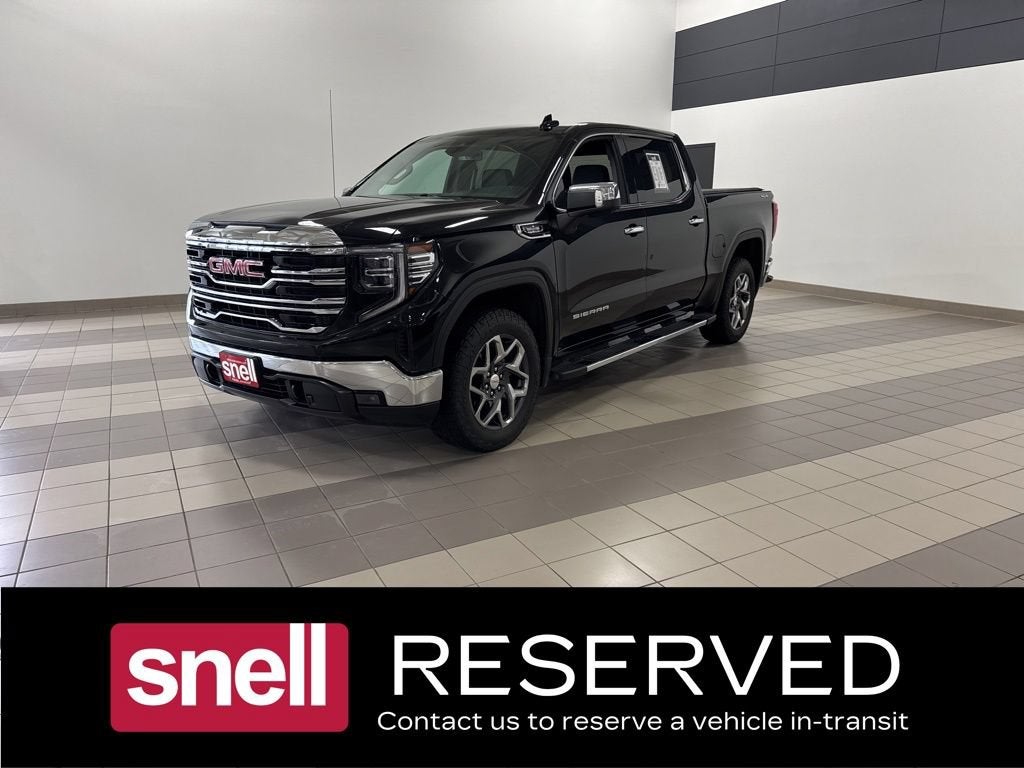 2022 GMC Sierra 1500 SLT in Onyx Black — front three-quarter view
