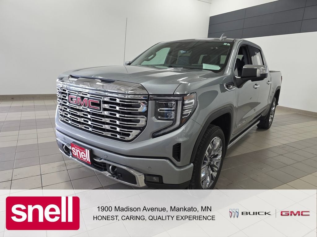 2023 GMC Sierra 1500 Denali in Sterling Metallic — front three-quarter view