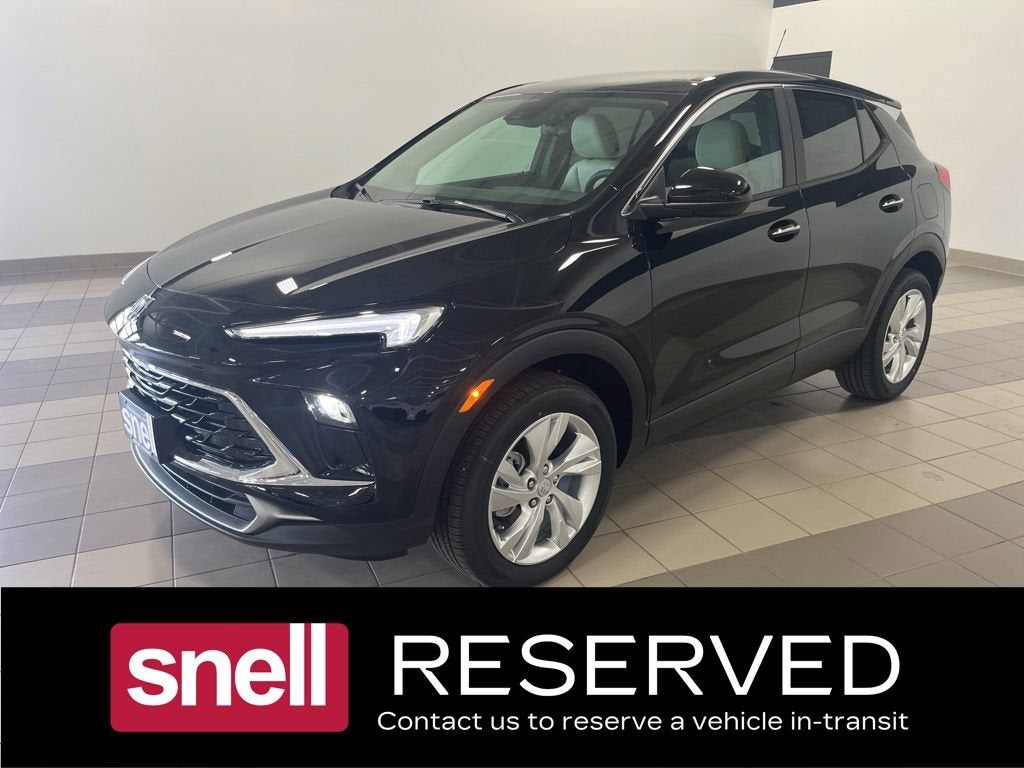 2026 Buick Encore GX Preferred in Ebony Twilight Metallic — front three-quarter view