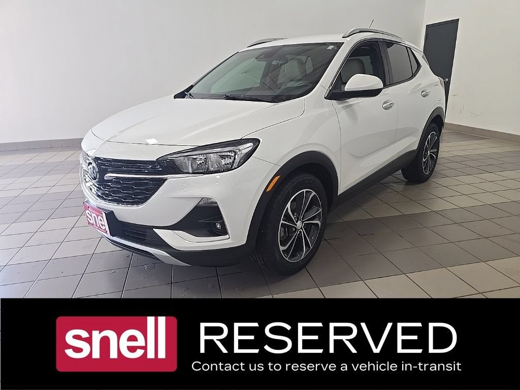 2023 Buick Encore GX Select in Summit White — front three-quarter view