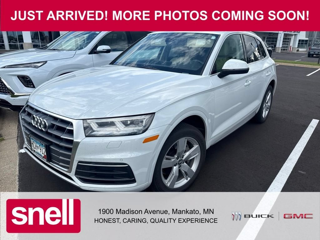 2019 Audi Q5 Premium Plus in Blue — front three-quarter view